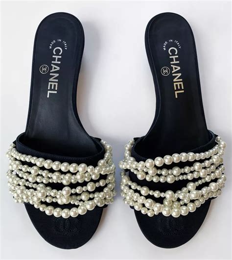 chanel pearl mules replica|Chanel pearl sandals.